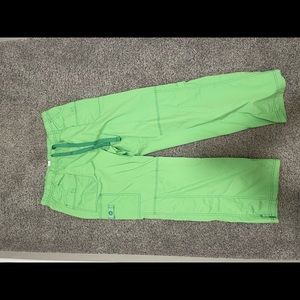 Lime green womens scrub pants.